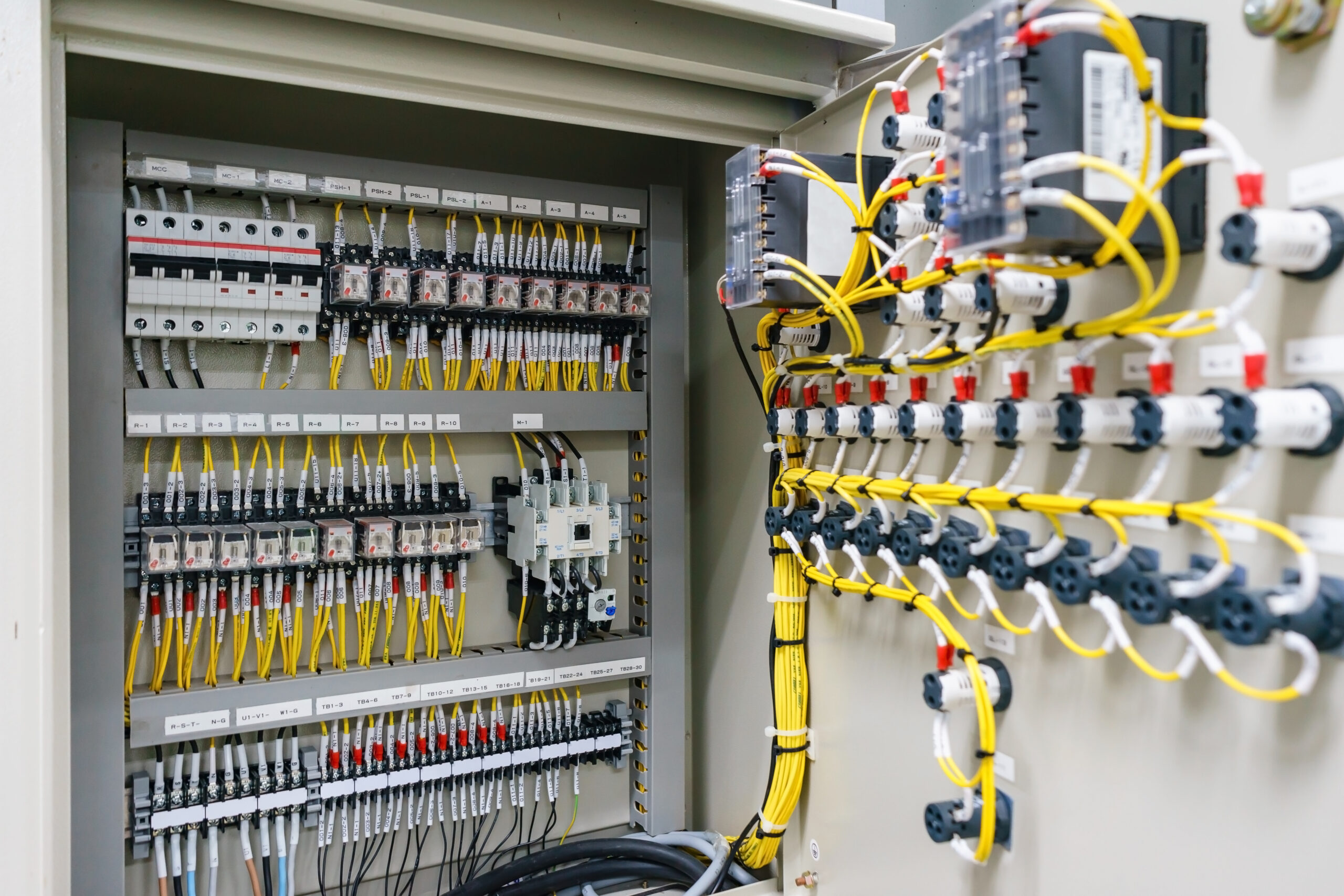 Electric control panel enclosure for power and distribution elec Electric control panel enclosure for power and distribution electricity. Uninterrupted, electrical voltage.